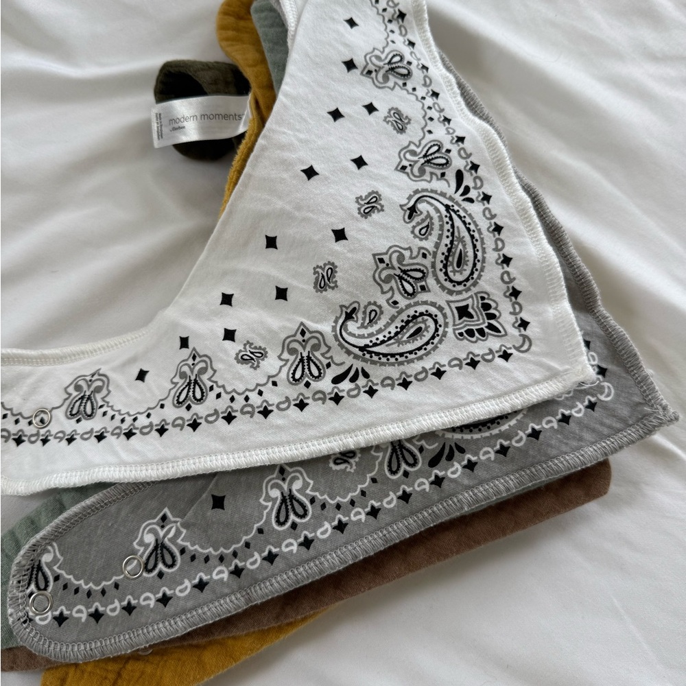 Bandana Print Baby Bibs Set